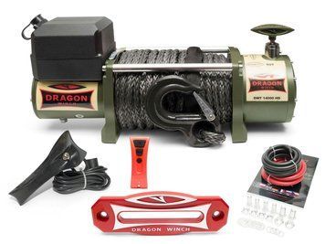 Автомобільна лебідка 12 Вольт Dragon Winch Truck 14000HDs (синтетичний трос / 6350 кг) DWT14000HDs фото