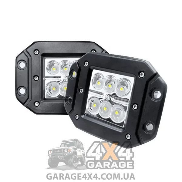Пара вбудованих світлодіодних фар в бампер 18 Вт (3 Вт діоди Cree) led18x2 фото