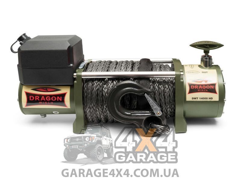 Автомобильная лебедка 12 Вольт Dragon Winch Truck 14000HDs (синтетический трос / 6350 кг) DWT14000HDs фото