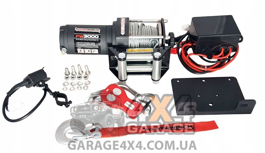 Лебедка для квадроцикла с беспроводным пультом Power Winch 3000 PW3000 фото