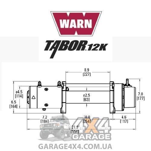 Лебідка для посередника Warn Tabor 12k (12 Вольт / 5440 кг)