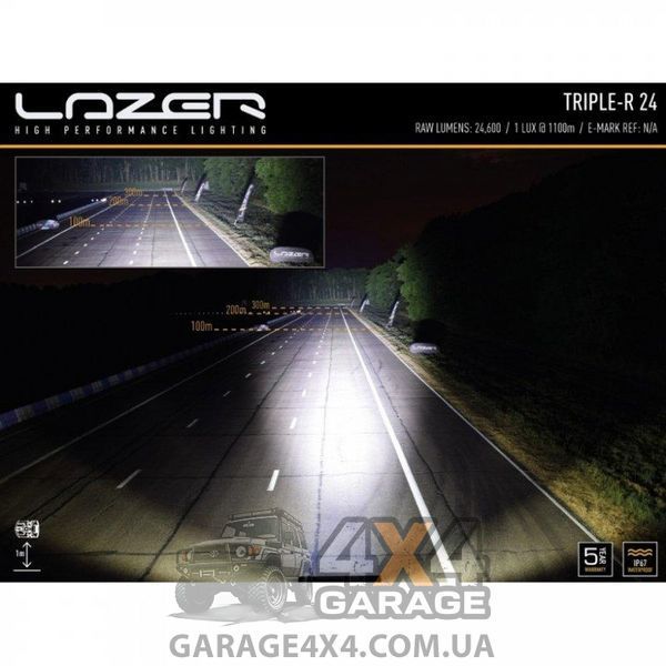Світлодіодна балка дальнього світла на дах автомобіля Lazerlamps Triple-R 24 (1125 мм/270 Вт) 00R24-B фото