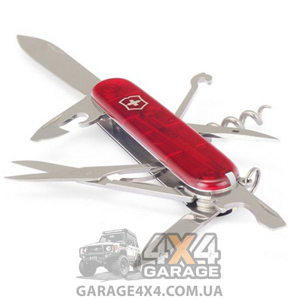 Ніж складаний, мультитул Victorinox Climber (91 мм, 14 функцій), червоний прозр. 1.3703.Т 1870744647 фото