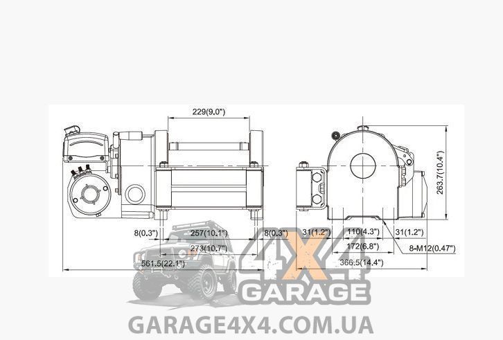 Лебедка электрическая для эвакуатора Come Up WOLF 12.0 12V (5443 кг) WOLF 12.0 12V фото