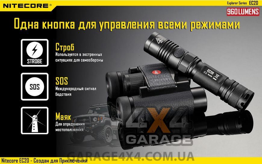 Фонарь Nitecore EC20 (Cree XM-L2, 960 люмен, 7 режимов, 1x18650) 1870743642 фото