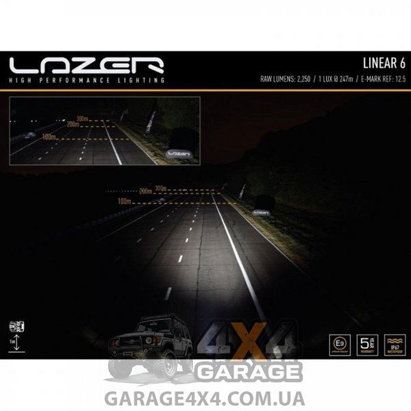 Світлодіодна балка дальнього світла в штатний бампер автомобіля Lazerlamps Linear-6 (232 мм) 0L06-LNR фото