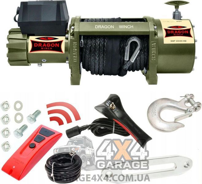 Електрична лебідка Dragon Winch Truck 22000HDs (синтетичний трос / 24 Вольт / 9979 кг)) DWT22000HDs фото