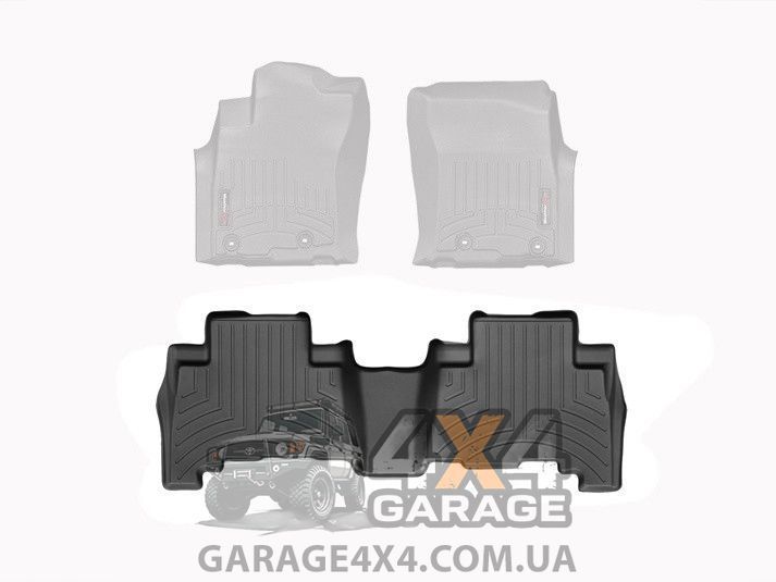 Черные резиновые коврики WeatherTech на задний ряд Toyota Land Cruiser Prado 150 2010+ 442862 фото