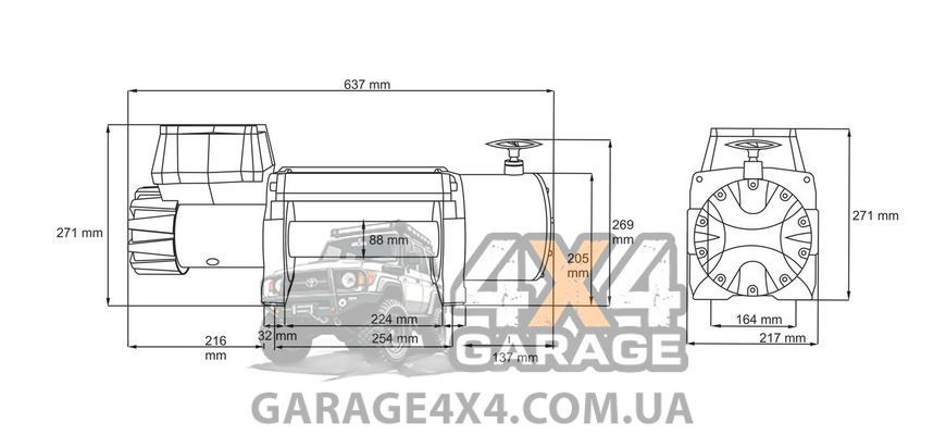 Електрична лебідка Dragon Winch Truck 22000HDs (синтетичний трос / 24 Вольт / 9979 кг)) DWT22000HDs фото