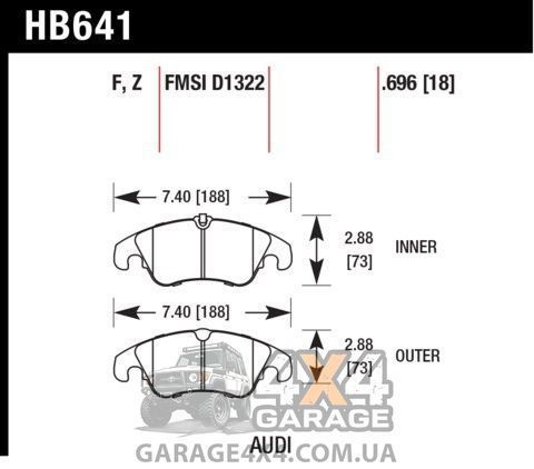 Передні гальмівні колодки HAWK HPS 5.0 для Audi 2008-2017 (A/Q/S серії) HB641B.696 фото