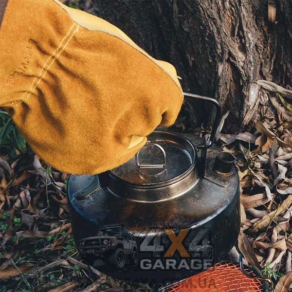 Міцні шкіряні рукавички з волов'ячої шкіри Fire-Maple для важких робіт, розпалення багаття і BBQ FM Gingko SUMMER фото