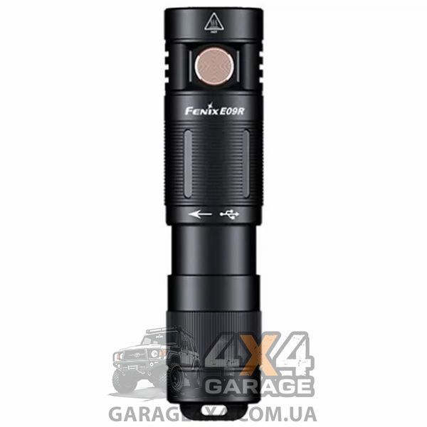 Фонарь наключный Fenix E09R (Luminus SST-40 L4, 600 люмен, 5 режимов, USB Type-C), черный 1870752093 фото