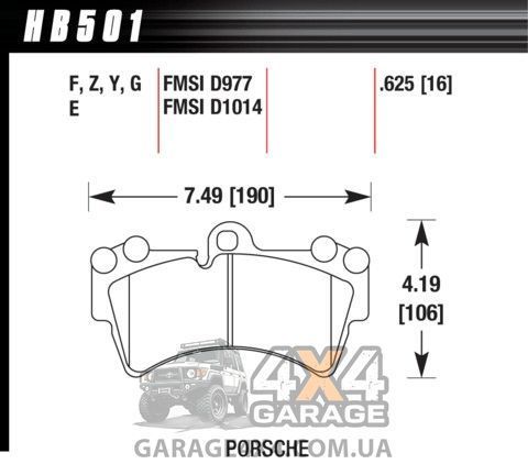 Передні гальмівні колодки HAWK LTS для VW Touareg (ферро-карбон / комплект) HB501Y.625 фото