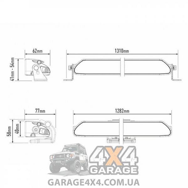Світлодіодна балка на дах позашляховика Lazerlamps Linear-48 (IP69/128 см) 0L48-LNR фото