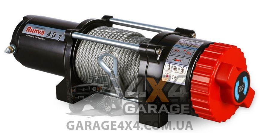 Лебідка для квадроцикла Runva EWT 4500 (сталевий трос / 2041кг / 12 Вольт) EWT4500A фото