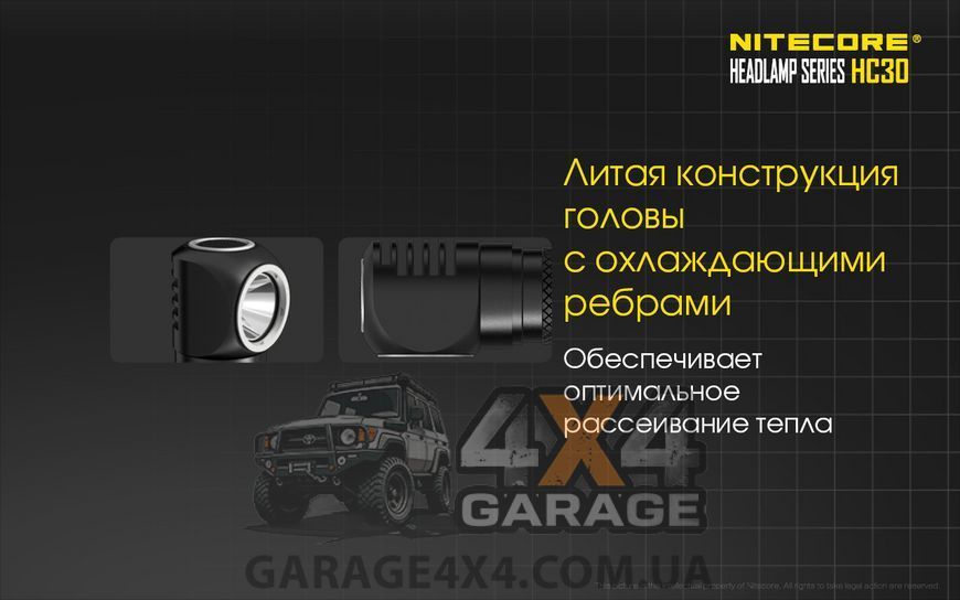 3в1 - Налобный, ручной + кемпинговый фонарь Nitecore HC30 (Cree XM-L2 U2, 1000 люмен, 8 режимов, 1x18650, 1870744163 фото