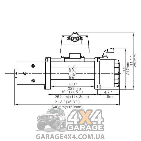 Лебідка автомобільна 12V Runva EWX 8000lbs (Сталевий трос / 3630 кг) EWX8000S фото