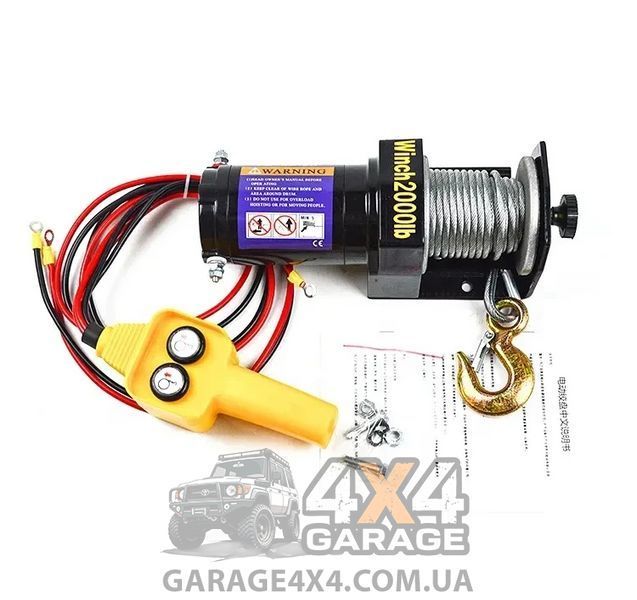 Лебедка для квадроцикла Electric Winch 2000lbs (12 Вольт / 907кг / стальной трос) EW2000 фото