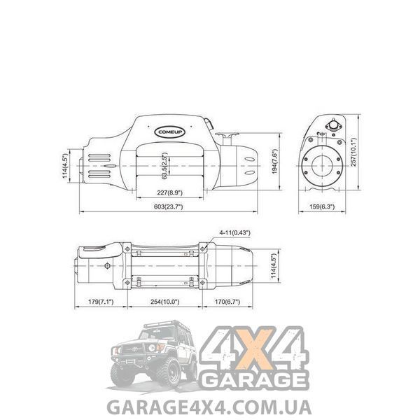 Електрична лебідка для позашляховика ComeUp Seal DS-9,5 i 12В / 4309 кг 299368 фото