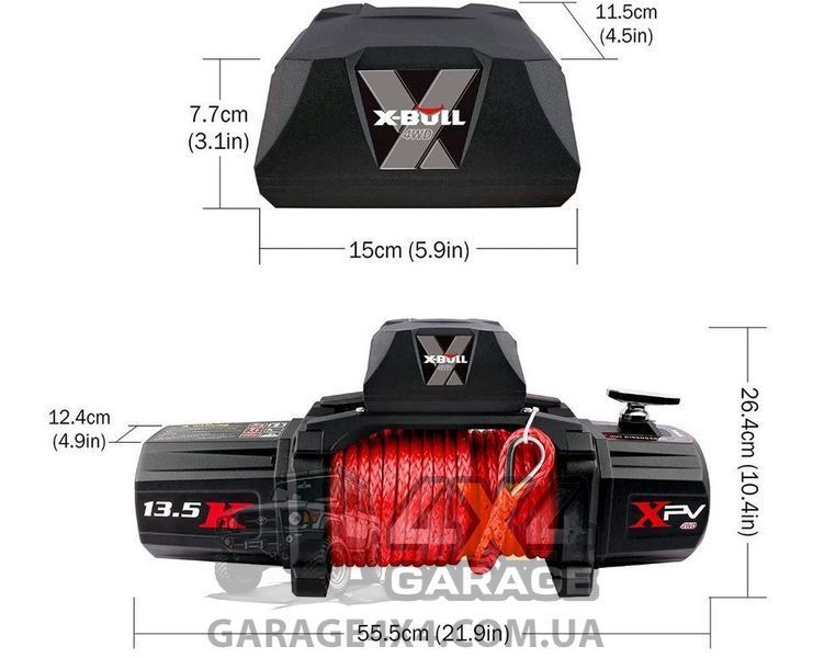 Автомобільна лебідка X-BULL 13500SB (Cинтетичний трос) HRW13000SB фото