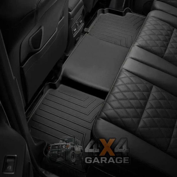 Черные грязезащитные коврики WeatherTech на задний ряд Porsche Cayenne 12-17 (4-х зонный климат-контроль)