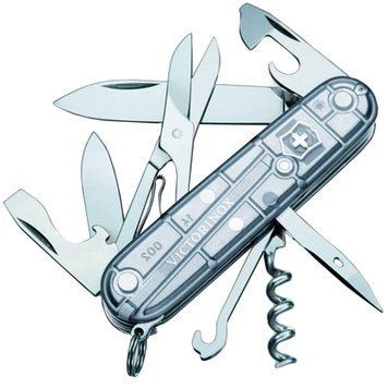 Ніж складаний, мультитул Victorinox Climber (91 мм, 14 функцій), срібний прозр. 1.3703.Т7 1870744648 фото
