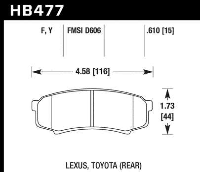 Задні гальмівні колодки HAWK LTS для Toyota Land Cruiser Prado 150 / Toyota 4Runner HB477Y.610 фото
