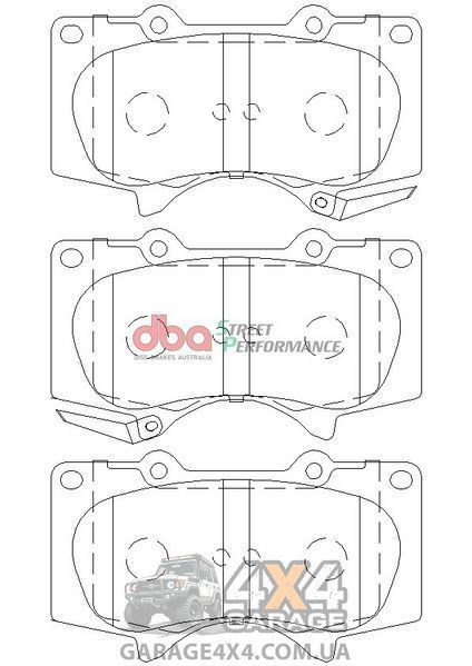 Передні гальмівні колодки DBA Street Performance 1482SP для Toyota Land Cruiser Prado 150 (2010-2017) 1482SP фото