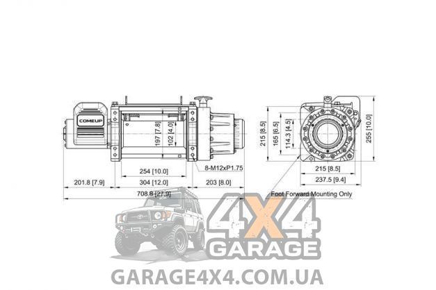 Лебедка электрическая для эвакуатора Come Up Walrus DV-20 24V (10 тонн) 282020 фото
