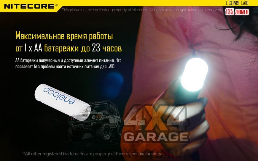Фонарь кемпинговый Nitecore LA10 (Cree XP-G2 S3 , 135 люмен, 4 режима, 1хAA), черный 1984644288 фото