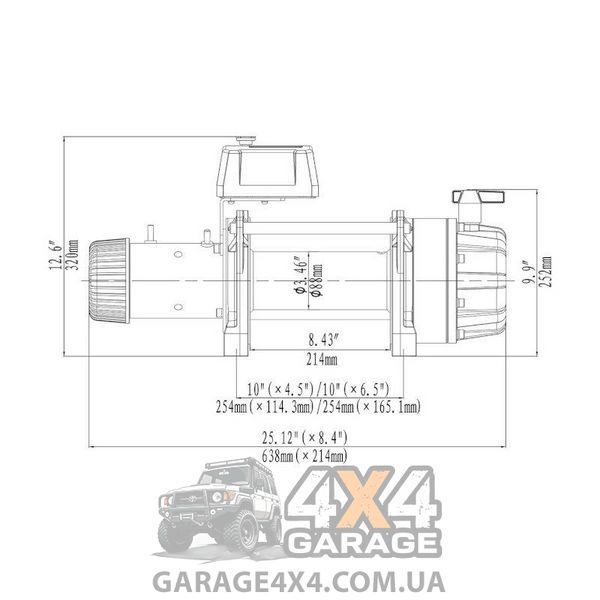 Вологозахищена лебідка 12V Runva EWB 18000lbs (Синтетичний трос) EWB18000U-SR фото