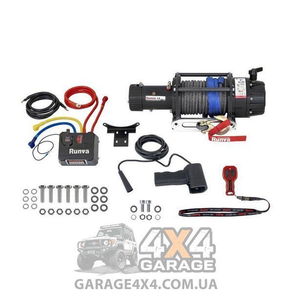 Вологозахищена лебідка 12V Runva EWB 18000lbs (Синтетичний трос) EWB18000U-SR фото
