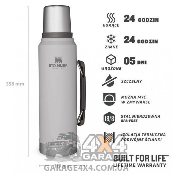 Термос Stanley Legendary Classic Ash (1л), пепел