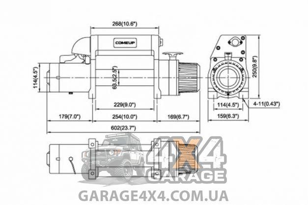 Лебедка для эвакуатора ComeUp DV-9i 24В / 4082 кг 856388 фото