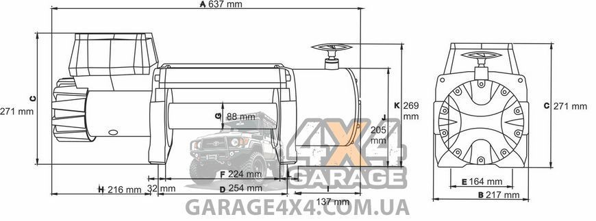 Электрическая лебедка Dragon Winch Truck 22000HD (24 Вольт / 10 т) DWT22000HD фото