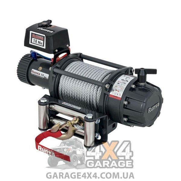 Влагозащищенная лебедка 12V Runva EWB 18000lbs (Стальной трос) EWB18000U фото