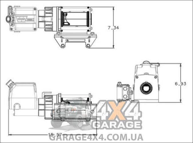 Електрична лебідка для квадроциклу Warn Works 3700 DC (12 вольт / 1630 кг) 93700 фото