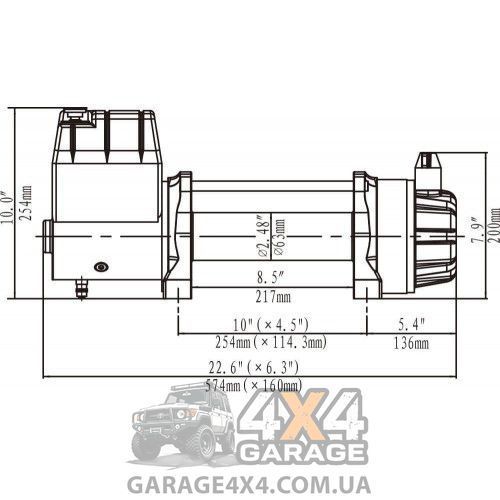 Вологозахищена швидкісна лебідка 12В Runva EWB-Q 9500lbs (Синтетичний трос / Ручний розпуск) EWB9500-Q-SR фото