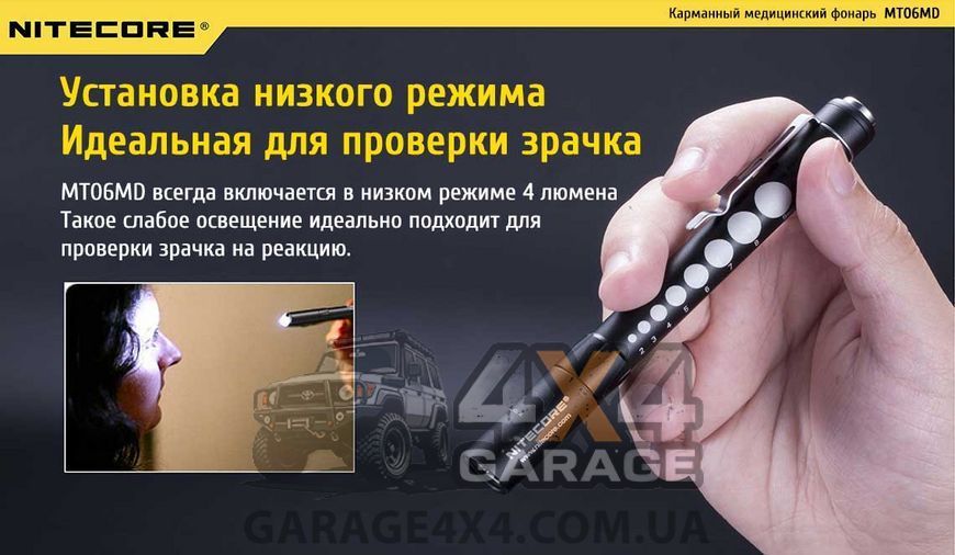 Ліхтар діагностичний Nitecore MT06MD (Nichia 219B LED, 180 люменів, 3 режим, 2хААА) 6-1154-md фото