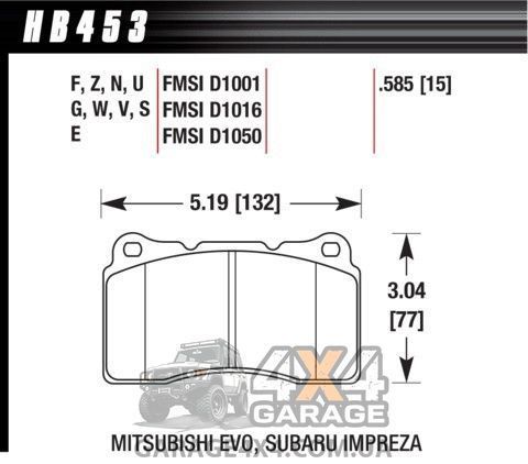 Передние тормозные колодки HAWK Performance Ceramic для Mitsubishi Lancer Evolution 2003-2014 (керамические) HB453Z.585 фото