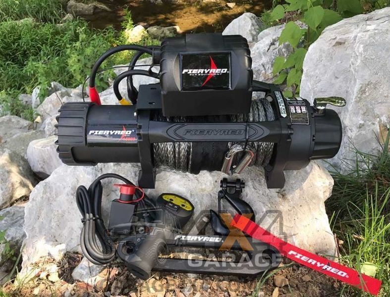 Лебедка для внедорожника FieryRed 13000 (Синтетический трос / 5900 кг / 12 Вольт) FR13000s фото