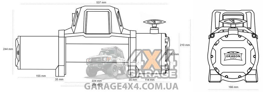 Електрична лебідка для позашляховика Dragon Winch Maverick 12000HD (12 Вольт / 5443 кг) DWM12000HD фото