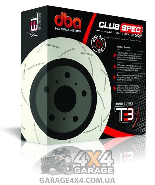 Посилений передній гальмівний диск з перфорацією DBA T3 Slot 4000 Series на Toyota Land Cruiser 200 (2015-н.в.) DBA42724S фото