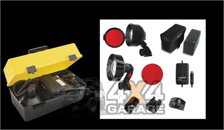 Тактичний ліхтар Lightforce Nighthunter 140 для рушія з комплектом для автономної роботи, галоген 75 Вт NH140PACK фото