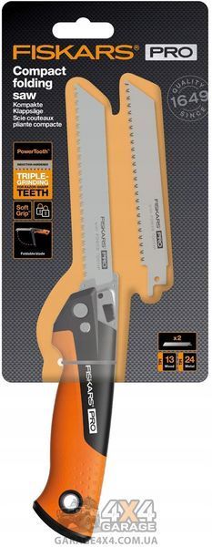 Пила універсальна складана Fiskars 150 мм 1062934 (2 полотна: метал, дерево) 1062934 фото