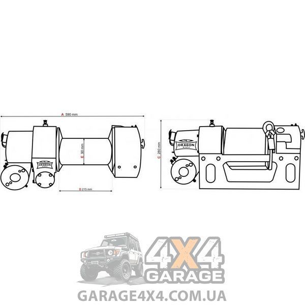 Электрическая лебедка Dragon Winch Truck 12000HD (12 Вольт / 5500 кг) DWT12000HD фото