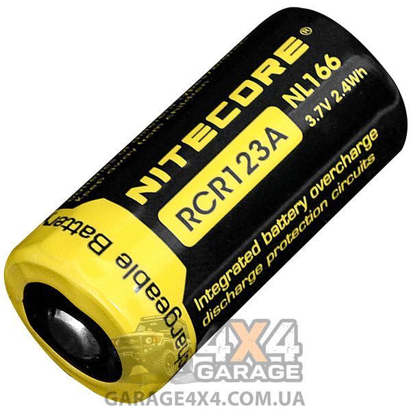 Аккумулятор литиевый Li-Ion CR123A Nitecore NL166 3.7V (650mAh), защищенный 6-1022 фото