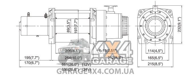 Грузовая лебедка ComeUp DV-15 24В / 6800 кг (для эвакуатора, тягача) 857433 фото