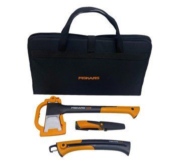 Подарочный набор Fiskars: топор-колун, нож, складная пила (2021283) 2021283 фото