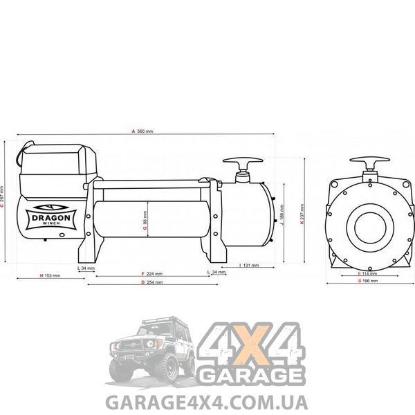 Электрическая лебедка Dragon Winch Truck 15000HD (24 Вольт) DWT15000HD фото